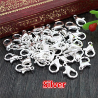 Lot de 50 crochets mousquetons en alliage pour colliers et bracelets, fabrication de bijoux DIY, 9 couleurs plaquées, apprêts de bijouterie tendance