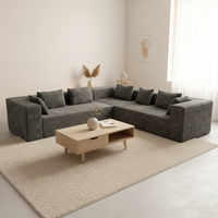 Canapé d'angle moderne en velours à trois places de style européen avec emballage sous vide pour hôtel et usage domestique, convertible en lit