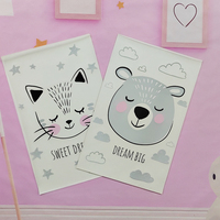 Vente en gros OEM conception personnalisée dessin animé chat ourson autocollant mural en PVC autocollants mignons en vinyle