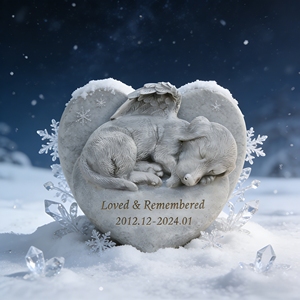 Scultura Commemorativa per Animali Domestici Personalizzata in Resina Dipinta a Mano - Tema Animale - Oggetto per Atmosfera Emozionale da Esterno - Product Image 3