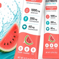 Watermelon Salt Electrolyte Drink Mix Powder Stick Packs Low Sodium Sport Hydration Supplement