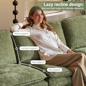 Divano Componibile Convertibile <span class=keywords><strong>a</strong></span> L con Seduta Profonda, Divano Moderno <span class=keywords><strong>a</strong></span> 2 Posti con Pouf per Soggiorno e Spazi Ristretti - Product Image 4