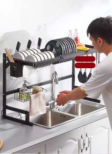 Nuevo estante <span class=keywords><strong>de</strong></span> almacenamiento negro, <span class=keywords><strong>escurridor</strong></span> <span class=keywords><strong>de</strong></span> <span class=keywords><strong>platos</strong></span>, <span class=keywords><strong>escurridor</strong></span> <span class=keywords><strong>de</strong></span> <span class=keywords><strong>platos</strong></span> <span class=keywords><strong>de</strong></span> 2 niveles <span class=keywords><strong>de</strong></span> plástico <span class=keywords><strong>de</strong></span> cocina inoxidable, estante <span class=keywords><strong>de</strong></span> secado - Product Image 4