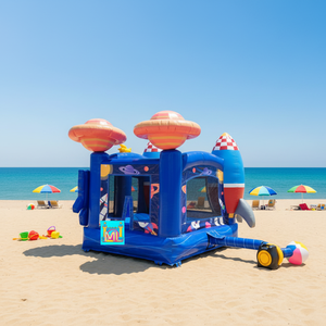 Castillo Inflable con Diseño de Cohete Espacial, Nuevo Diseño de Moonwalk, Castillo Inflable con Astronauta, Jumper Inflable Espacial - Product Image 5