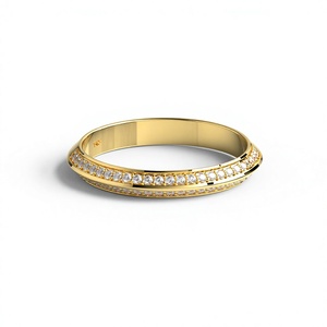 Modern 18K Gold Plated Round Diamond <b>Ring</b> Double Row Micro Pave Wedding Band Geometric <b>Stacking</b> Eternity <b>Rings</b> Women Jewelry Gif - Product Image 1