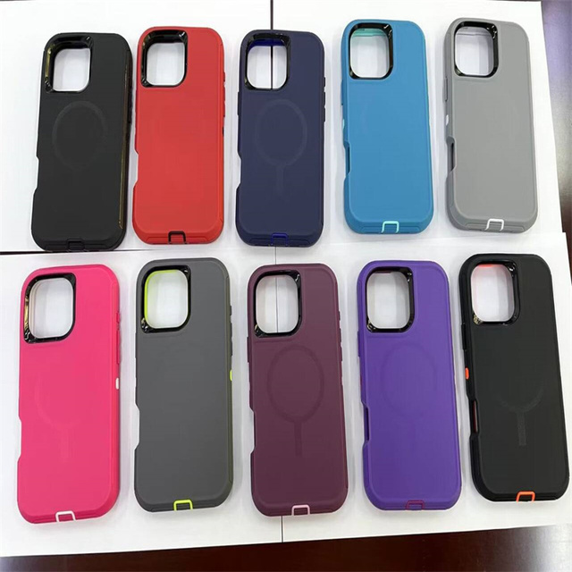 3 IN1 Heavy Duty Armor Shockproof For IPhone 16E 12 13 MINI 14 15 16 17 Pro Max Ari For Magnetic Wireless Charge Case