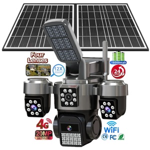 20MP AOV <b>Wireless</b> Solar Power PTZ <b>Camera</b> Hieasy 3 Lens Outdoor WiFi <b>Security</b> 4G Sim Card <b>Security</b> Surveillance CCTV Solar <b>Camera</b> - Product Image 1