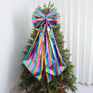 Grand nœud de Noël artisanal en plastique imprimé 4 couleurs, personnalisé avec votre marque, pour la décoration de la maison, du salon et des fêtes - Product Image 2
