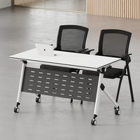 Table de bureau pliante moderne en métal, ensemble de tables modulaires en bois pliables pour salle de conférence, salle de réunion, salle de formation, table d'école