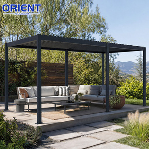 <span class=keywords><strong>Pergola</strong></span> bioclimatique intelligente en aluminium à lames orientables <span class=keywords><strong>avec</strong></span> capteur de pluie et de vent électrique, <span class=keywords><strong>lame</strong></span> réglable, design moderne - Product Image 1