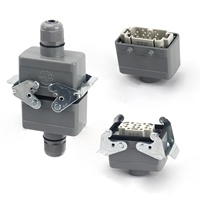 BYLJQ Industrieller Hochleistungssteckverbinder Power HE 10-polig 12-polig Aluminiumgehäuse PCB IP65 Roboter-Mechanik Schienenverkehrskabel