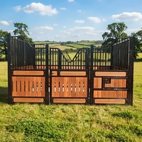 Box de chevaux robustes galvanisés à chaud avec panneau de remplissage en bambou de 20-38 mm, box équestres préfabriquées portables pour ferme