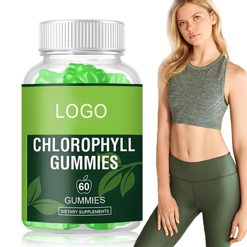 OEM ODM Chlorophyll Gummies богаты хлорофилл поливитамины и экстракт яблочного уксуса на заказ поддерживается