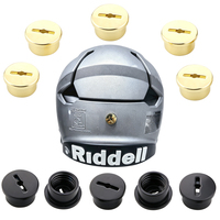 Lot de 5 vis en alliage de zinc doré pour valve de gonflage de casque de football, avec capuchon pour poches d'air de casque de football