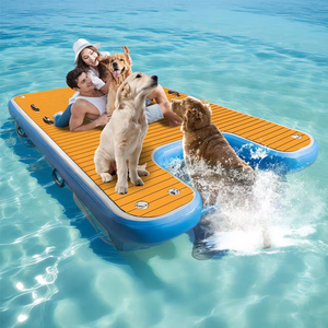 Plateforme flottante gonflable pour chien, en bois, pliable, colorée, pour <span class=keywords><strong>piscine</strong></span>, avec <span class=keywords><strong>rampe</strong></span> aquatique, pour jeux aquatiques extérieurs, personnalisable - Product Image 3