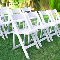 Fauteuil Wimbledon en Résine Plastique d'Usine, Meuble d'Extérieur Style Français, Chaises de Jardin Minimalistes, Chaise Pliante Blanche pour Mariage