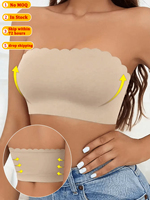 Soutien-gorge sans bretelles pour femme, bralette sans couture, bandeau sans armatures, haut bandeau à bord festonné, soutiens-gorge invisibles, sous-vêtements, haut tube, lingerie invisible