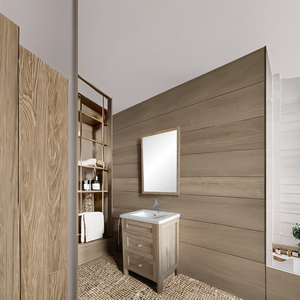 Tùy chỉnh sang trọng hạt gỗ treo tủ, sơn Tủ miễn phí, với ngăn kéo và tủ gương, thích hợp cho khách sạn và nhà - Product Image 5