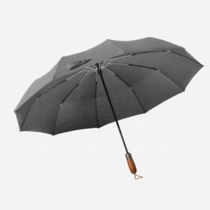 <span class=keywords><strong>Parapluie</strong></span> 3 plis à ouverture automatique pour hommes, design personnalisé, couleur unie, design compact, avec manche en bois durable - Product Image 5