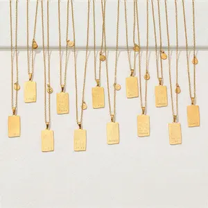 12 Sterrenbeelden Ketting 18K Goud En Zilver Kleur Schorpioen Leeuw Maagd Weegschaal Waterman Goud Vierkante Zodiac Hanger Kettingen