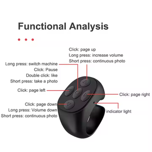 BT Tiktok <b>Remote</b> <b>Control</b> Page Turner Fingertip Video Scroll Ring Controller Wireless Scrolling Ring <b>Camera</b> - Product Image 5