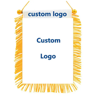 Drapeau triangulaire en toile de coton personnalisé avec logo imprimé par sublimation, bannière murale en polyester vierge