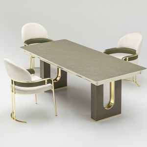 Juego de Comedor Rectangular Moderno y Duradero Safir con 4 Sillas de Madera MDF con Respaldo Sólido para Uso en el Hogar y Hoteles - Product Image 4