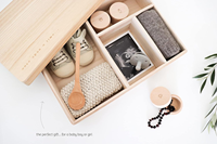 Boîte d'Emballage Personnalisée en Bois de Oud et Résine pour Jalons de Bébé, Boîte Souvenir en Bois pour Bébé