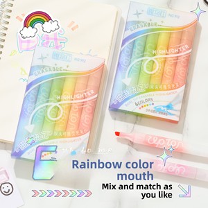 <span class=keywords><strong>Evidenziatore</strong></span> Fluorescente <span class=keywords><strong>Cancellabile</strong></span> a Doppia Punta, 6 Colori, Grande Capacità, Triangolare, Facile da Impugnare, per Doodling, Marcatura e Journaling - Product Image 2