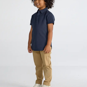 Custom Embroidered logo <strong>Boy</strong> <strong>Clothing</strong> Uniform Cotton Plain Comfortable Classy Style Polo T Shirts for Kids - Product Image 2