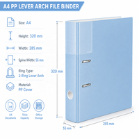 Classeur à levier PP format A4 avec logo personnalisé, directement de l'usine, organiseur de documents professionnel pour fournitures scolaires et de bureau
