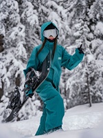 Combinaison de ski pour femme 3L, professionnelle, imperméable, isolée en polaire, chaude, vert olive, combinaison de ski une pièce pour adultes, unisexe