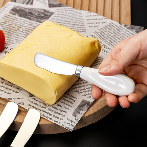 Ceramic Handle 304 Stainless Steel Butter Knife Multi-Purpose Bread <b>Jam</b> Cheese Spreader Solid Color Kitchen Knife - Product Image 2
