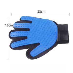 Gants de toilettage pour chiens à cinq doigts de luxe Épilateur en silicone de qualité supérieure pour chats, chiens et chevaux <span class=keywords><strong>Massage</strong></span> de la main droite et gauche - Product Image 5