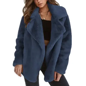 Abbigliamento donna cappotto di pelliccia, cappotti Cardigan Sexy in pelliccia tinta unita invernale per donna donna 2022 cappotto lungo personalizzato alla moda