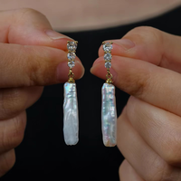 Boucles d'oreilles en perles, cadeau de la Saint-Valentin, perles baroques d'eau douce authentiques, plaqué or, argent 925, crochet français, romantique, pour femmes, vente en gros