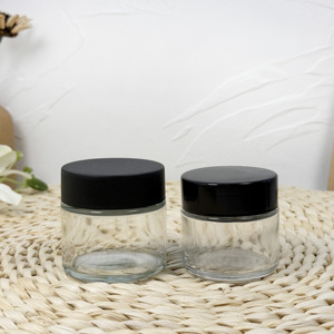 Venta caliente 3G 5G 9g Flor Tarro de vidrio transparente personalizado con tapa CR para flor seca - Product Image 1