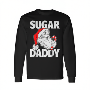 Camiseta de manga larga navideña para adultos con diseño de Sugar Daddy Santa Claus Candy Cane - Product Image 2
