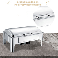 Ensemble de plats chauds de luxe transparents et durables pour buffet, chauffe-plats électriques
