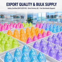 Jouet Squishy Goutte de Gel Arc-en-ciel Translucide Scintillant, Cadeau Anti-stress pour Enfants et Adultes, Article de Nouveauté pour Vitrine de Magasin en Gros