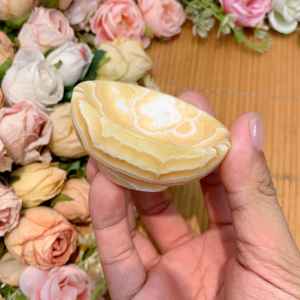 Vente en gros d'ornements de haute qualité en cristal de quartz naturel, bol rond sculpté en calcite jaune pour la méditation - Product Image 6