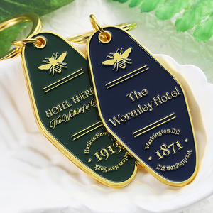 سلسلة مفاتيح جديدة وعصرية لعام <span class=keywords><strong>2026</strong></span> بتصميم مخصص ثنائي وثلاثي الأبعاد لغرف الفنادق، مطلية بالذهب ومزينة بالمينا بتصميم عتيق مع شعار الفندق - Product Image 5