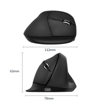 Souris de jeu sans fil ergonomique verticale haut de gamme 2,4 GHz rechargeable 6 boutons optique Pro Gamer Noir mat OEM