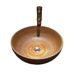 China color glazed countertop ceramic round bathroom basin