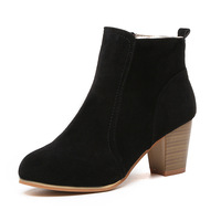 Nouvelles bottes courtes coréennes à plateforme épaisse de 3,5 cm, style britannique givré, avec fermeture éclair latérale, collection automne-hiver 2026