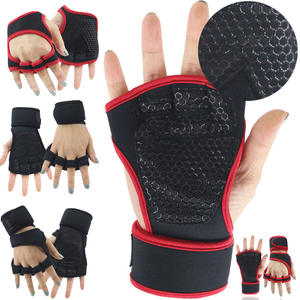 Fitness Sports Cross Training Guantes con soporte de muñeca para levantamiento de pesas, entrenamiento de gimnasia y levantamiento de pesas-Acolchado de silicona - Product Image 2