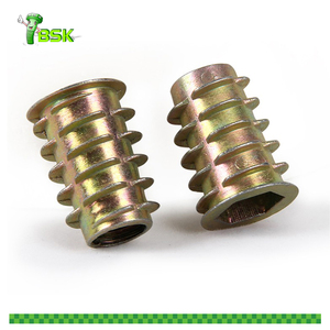 Tùy Chỉnh M4 M5 M6 M8 M10 Kẽm Hợp Kim Vít Chèn Nut Đồ Nội Thất Kẽm Hợp Kim Chủ Đề Chèn Nut Cho Tủ Gỗ - Product Image 2