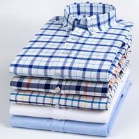 Chemise en coton pur pour homme, col carré, à carreaux, couleur unie, décontractée, polyvalente, grande taille, coupe ajustée