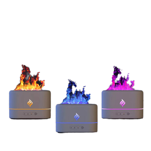 Difusor de Aromaterapia <span class=keywords><strong>para</strong></span> Interiores, Luz Nocturna con Llama de Colores, Humidificador de Aceites Esenciales con <span class=keywords><strong>Atomizador</strong></span> <span class=keywords><strong>para</strong></span> Autos, Gran Venta - Product Image 1