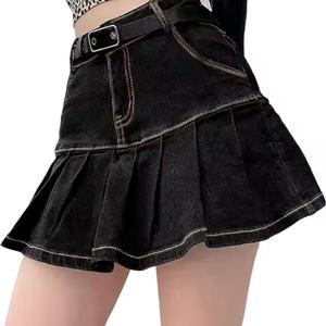 Jupe Courte Plissée en Jean Taille Haute pour Femme – Nouvelle Collection Été Tendance et Abordable - Product Image 2